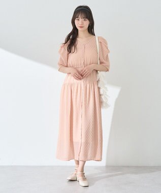 earth music&ecology ドットドビーシアー羽織ワンピース Pink