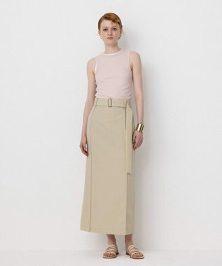 NAVE 【Nave・セットアップ可】ウールポリエステルツイルスカート ベージュ系