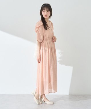 earth music&ecology ドットドビーシアー羽織ワンピース Pink