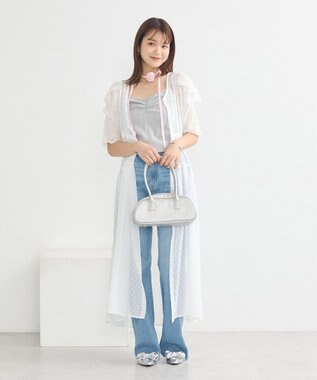 earth music&ecology ドットドビーシアー羽織ワンピース White