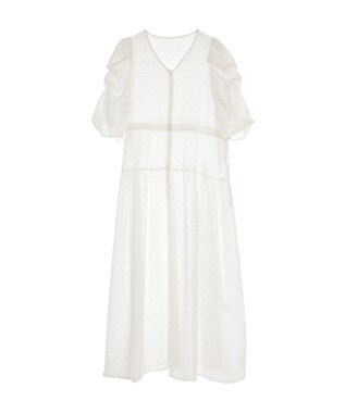 earth music&ecology ドットドビーシアー羽織ワンピース White