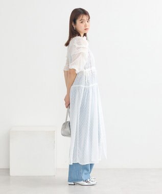 earth music&ecology ドットドビーシアー羽織ワンピース White