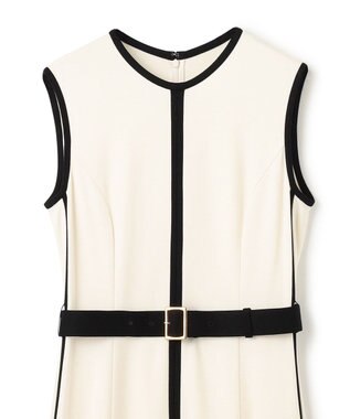 GRACE CONTINENTAL 配色ポンチフレアワンピース ホワイト