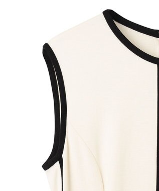 GRACE CONTINENTAL 配色ポンチフレアワンピース ホワイト