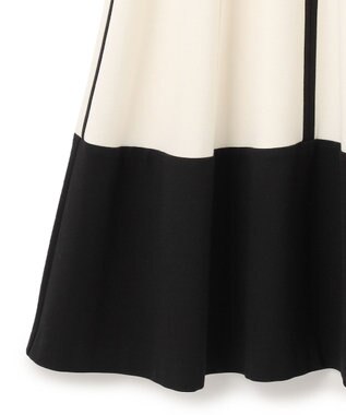 GRACE CONTINENTAL 配色ポンチフレアワンピース ホワイト