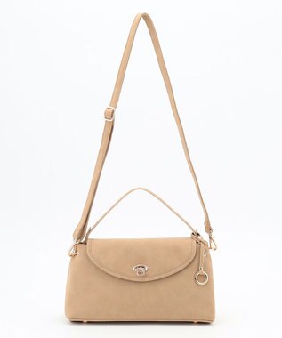 組曲 スエードライク トップハンドルバッグ ベージュ系