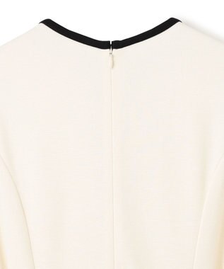 GRACE CONTINENTAL 配色ポンチフレアワンピース ホワイト