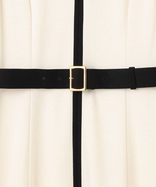 GRACE CONTINENTAL 配色ポンチフレアワンピース ホワイト