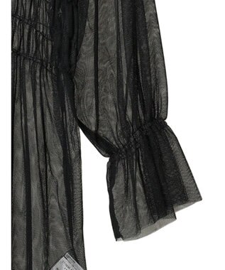 Green Parks チュールシャーリングチュニック Black