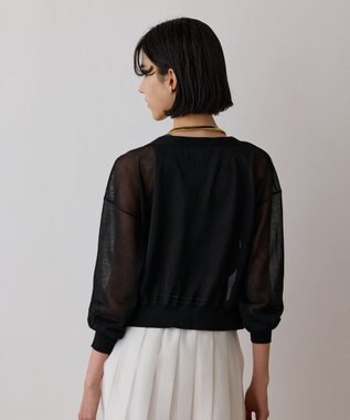 GRACE CONTINENTAL ブライトシアーニットカーディガン ブラック