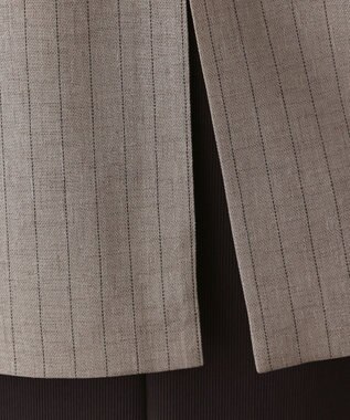 GRACE CONTINENTAL ストライプノーカラージレ ベージュ