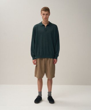 ATON RAMIE CASHMERE | スキッパーポロセーター - UNISEX GREEN