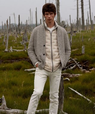 JOSEPH ABBOUD 【キングサイズ・軽量/ポケッタブル/撥水】 2WAYストレッチ・パッカブル ダウン ブルゾン アイボリー系