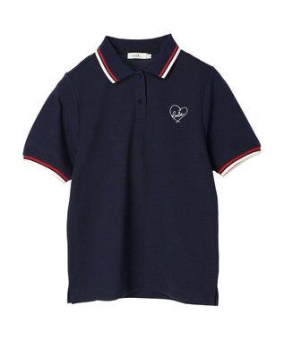 earth music&ecology ハートロゴ刺繍ポロ Blue