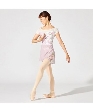 Chacott 【MAY NAGAHISA】キャップスリーブレオタード グレイッシュローズプリント