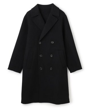 JOSEPH HOMME 【LEON掲載】【新素材】ウールキャメルリバー　ダブルブレストチェスターコート ブラック系