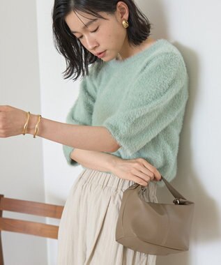 AMERICAN HOLIC フェザー半袖ニットプルオーバー Mint