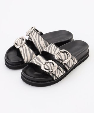 ICB 【CLASSY.掲載】コンフォートサンダル グレーゼブラ