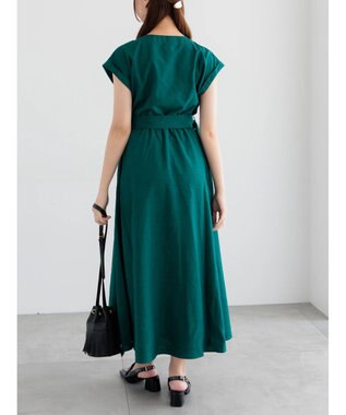 Te chichi リネンライクウエストマークワンピース グリーン