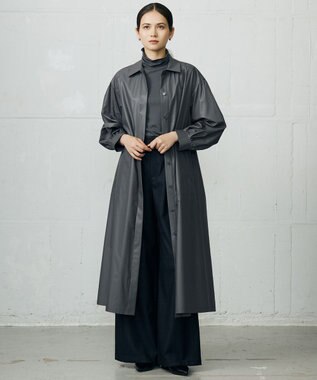 自由区 デニムライクツイルワイド パンツ ダークインディゴ