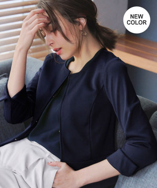 Tiaclasse 【新色追加・洗える】ノーカラーカットソージャケット