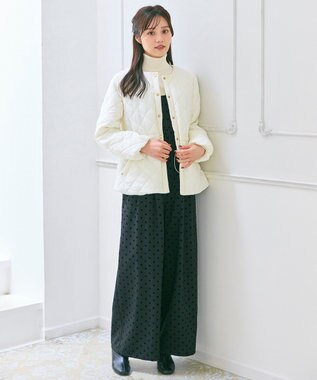 Feroux パールボタン リブタートル ニット アイボリー系