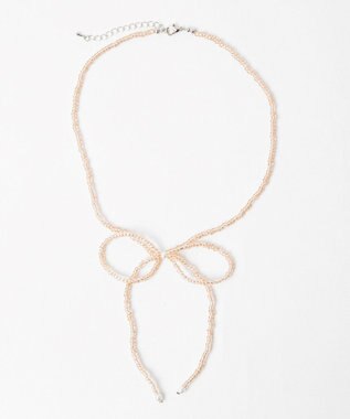 WEGO LビーズBIGリボンネックレス ライトピンク