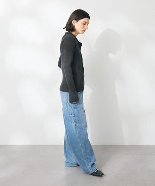 CRAFT STANDARD BOUTIQUE 襟付きニットコンパクトカーディガン Navy