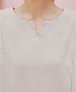 Tiaclasse L 【洗える】はしごレースフレアスリーブチュニックブラウス ライトベージュ