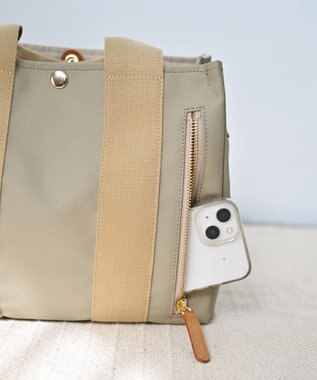 Hekhèr Le Style de Vie 新色追加【日本製 / 2WAY】PUコートコットンキャンバス トートバッグ medium ベージュ