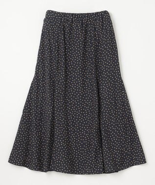 ANY 【洗濯機可能】フレアマチスカート ネイビードット