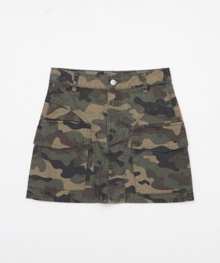 WEGO ヴィンテージウォッシュカーゴミニスカート 柄1