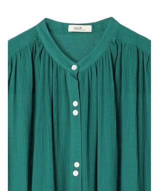 earth music&ecology ノースリーブギャザーワンピース Green