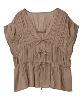 AMERICAN HOLIC 【前後2WAY】フロントリボンブラウス Mocha