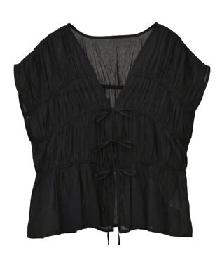 AMERICAN HOLIC 【前後2WAY】フロントリボンブラウス Black