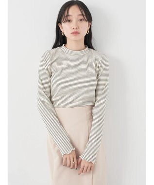 earth music&ecology マイクロボーダーリブプルオーバー Off White