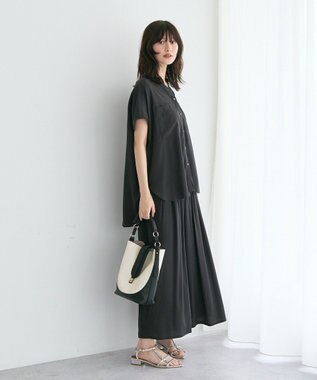 YECCA VECCA 【セットアップ可能】ポケットスキッパーシャツ Charcoal Gray