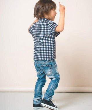 ami amie バンドカラーシャツ ブルー