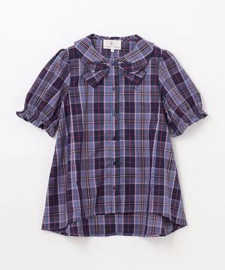 組曲 KIDS 【150-160cm】ブリティッシュ ブラウス パープル系3