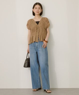 AMERICAN HOLIC 【前後2WAY】フロントリボンブラウス Mocha