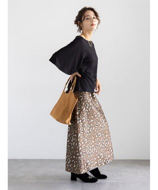 Te chichi レオパードジャガードナロースカート ブラウン