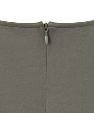 ICB 【洗える】リバーストレッチジャージー ペプラムカットソー アッシュカーキ系