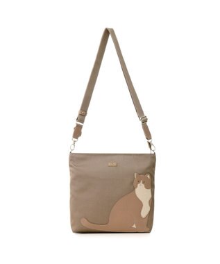 IBIZA アニマーダ　ナイロン　ショルダーバッグ（ネコ） モカ