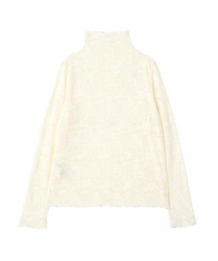 Green Parks プリーツレースハイネックプルオーバー Ecru