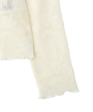 Green Parks プリーツレースハイネックプルオーバー Ecru