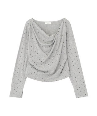 earth music&ecology アソートドレーププルオーバー Dot gray