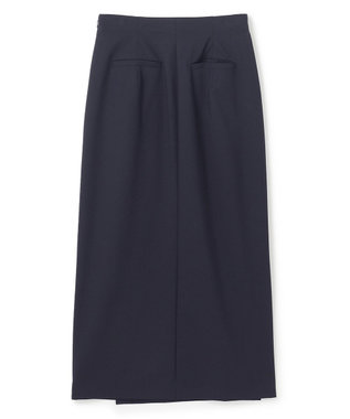 UNFILO ウールライク Iラインスカート ネイビー
