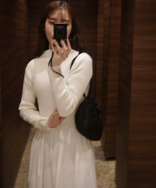 Green Parks AnriettMusee  リブニットドッキングワンピース Off White