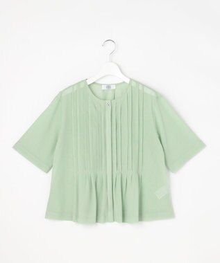 J.PRESS LADIES S シアードライトリコット フレアタック カットソー ソフトグリーン系