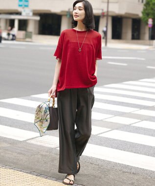 23区 manipri コラージュボタニカルフラワー シルク スカーフ ブルー